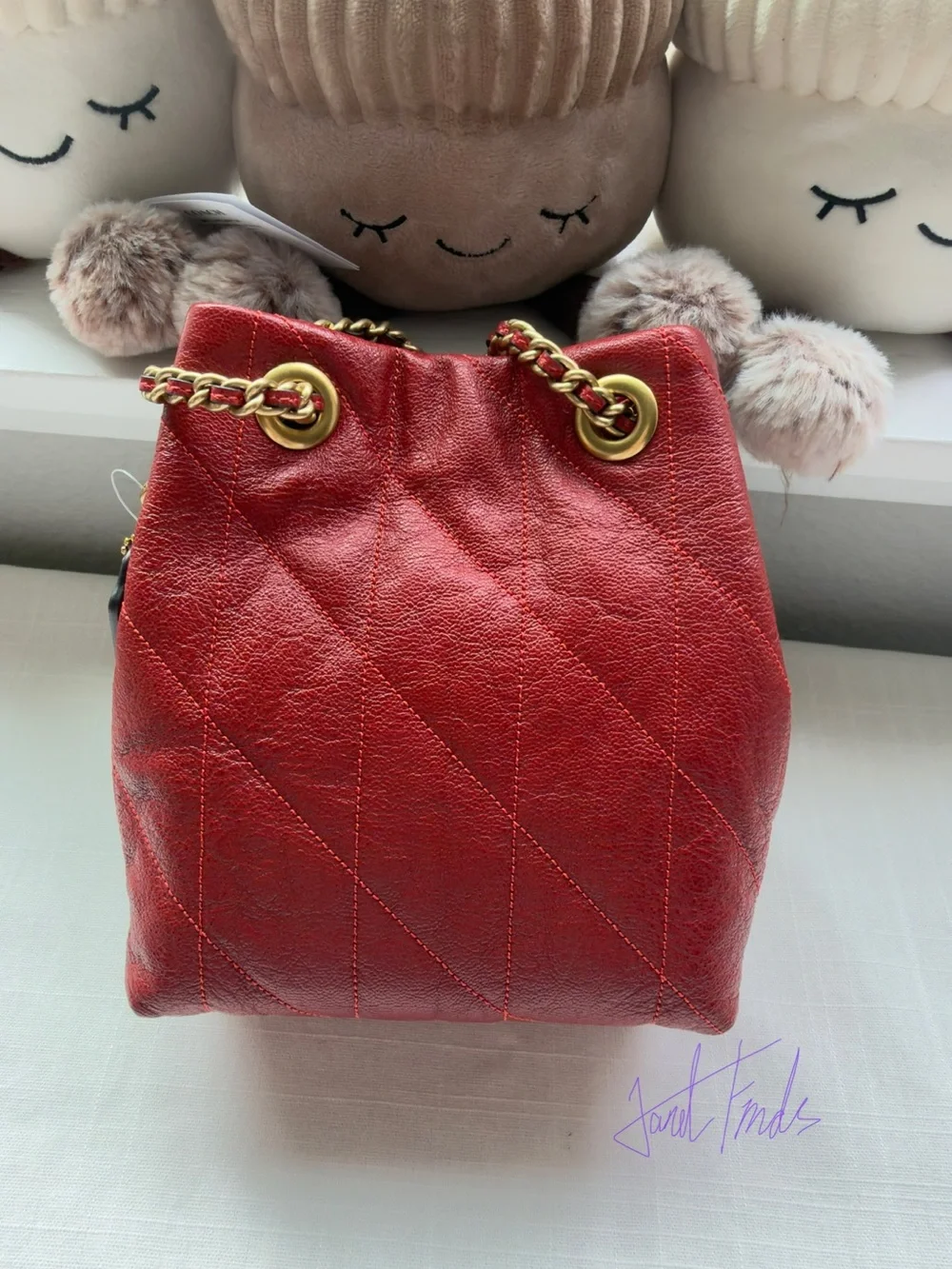 NWT 🍒 Coach Poppy Jade Drawstring Bag With Quilting
